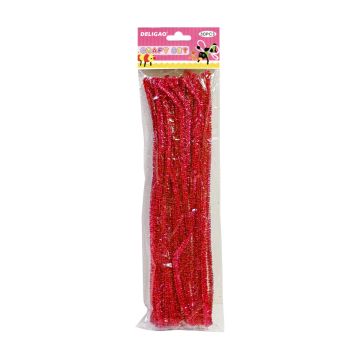 Pipe Cleaner with glitter PCG100 - Red