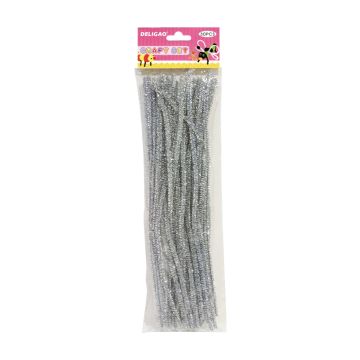 Pipe Cleaner with glitter PCG100 - Silver