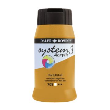 Daler-Rowney System 3 Acrylic Paint - Pale Gold Imitation - 500ml