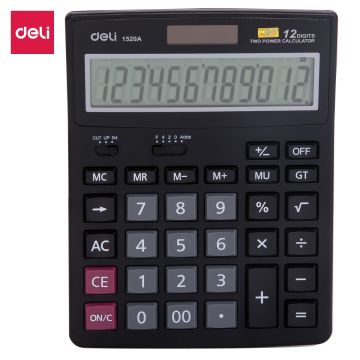 Calculator 12 Digits Black Deli - 1520A