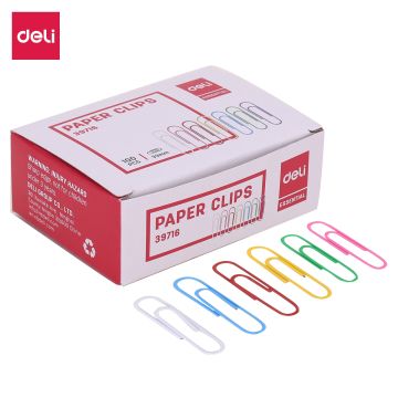 Color Paper Clips - 33mm, Assorted Deli - 39716