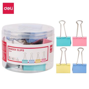 Smiling Binder Clips 51mm Four Colors 12 Clips Per Pack Deli - 8551A