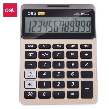 Calculator Metal 12 Digit Golden Deli - M00951