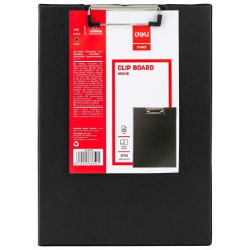 File Organizer- A4 Clip Board with Cover Black Deli 38154