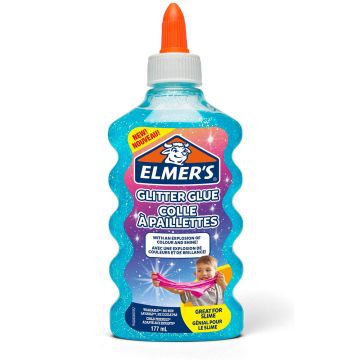 Elmer's PVA Glitter Glue,  Blue, Washable and Kid Friendly 177ml - 2529