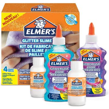 Elmer’s Glitter Slime Kit, with Purple and Blue Glitter Glue
