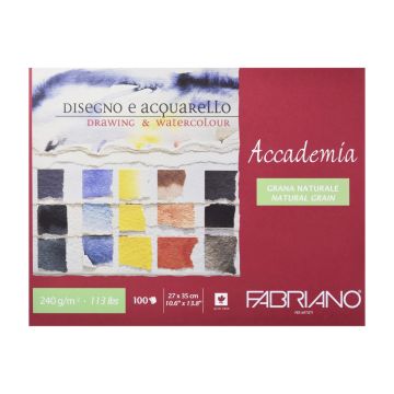 Accademia Watercolor Natural Grain Pad 240g | 35x27cm | 42402735 Fabriano