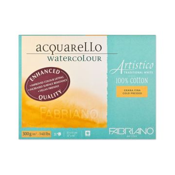 Artistico Watercolor Pad Traditional white Cold pressed 300gsm | 31x41cm | 1901314 Fabriano