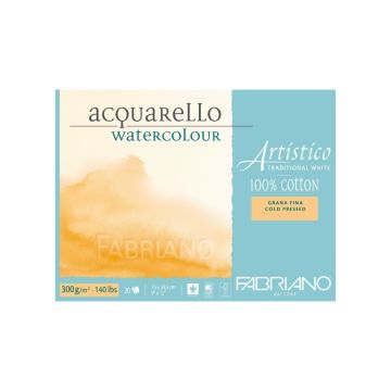 Artistico Watercolor Pad Traditional white Cold pressed 300gsm | 23x30.5cm | 19012330 Fabriano