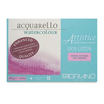 Artistico Watercolor Pad Traditional White Hot Pressed 300gsm | 30.5x45.5cm | 19003551 Fabriano