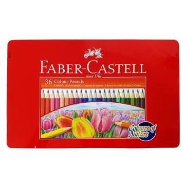 Faber Castell - Colour of Nature Flat Tin Pencil 36pcs