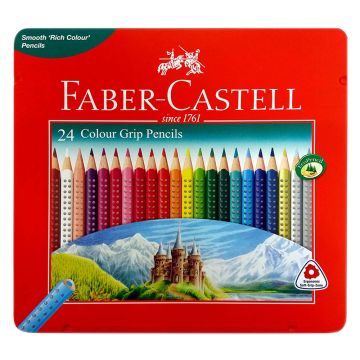 Faber Castell - Grip Color Pencil Flat Tin 24 Color