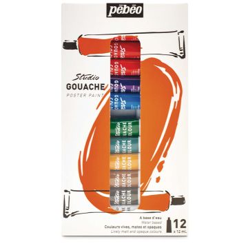 Pebeo Studio Gouache Set of 12 x 12ml
