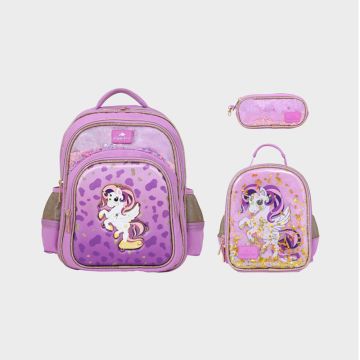 School Bag Glossy Bird GB5167 Unicorn Purple - 15 Inch - Purple 