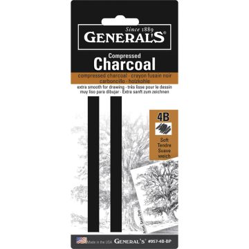 Generals Compressed Charcoal Sticks 4B