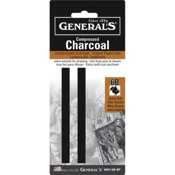 Generals Compressed Charcoal Sticks 6B