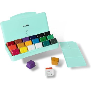 MIYA Gouache Paint Set, 18 Colors x 30ml Green