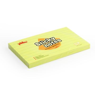 Sticky Note 3x5" Neon Yellow W/Lined Yidoo - SN3639