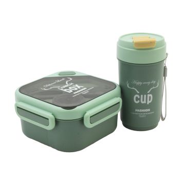 Lunch Box with cup WX3744 Green