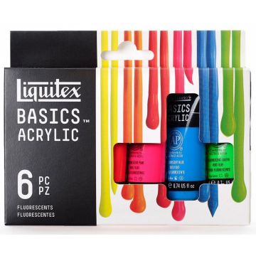 Liquitex BASICS Acrylic Paint Set, 6 x 22ml - Fluorescent