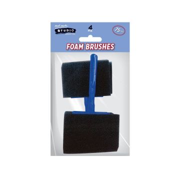 Mont Marte Foam Hobby Brush 100mm 4pc Poly Bag