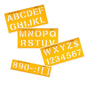Lettering Stencil 50mm Set of 4 Isomars - 1800