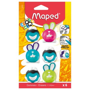 Maped Croc Croc Bunny + Frog Eraser 6 pcs