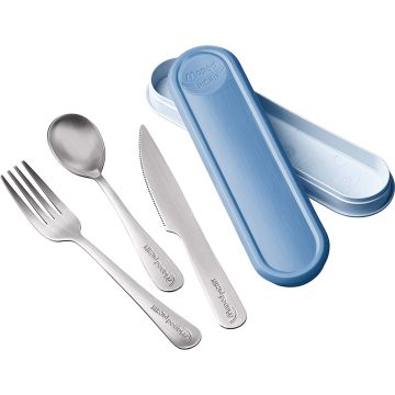 Maped Picnik Concept Adult Stainless Steel Silverware 4 Piece Set, Storm Blue
