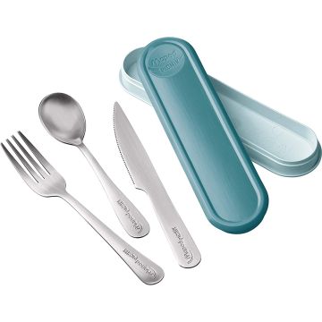 Maped Picnik Concept Adult Stainless Steel Silverware 4 Piece Set, Eucalyptus Green