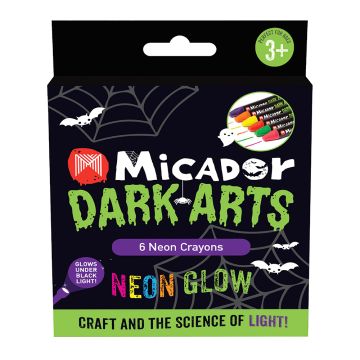 Neon Glow Crayons Pack,
6-Crayon Set - Micador Dark Arts