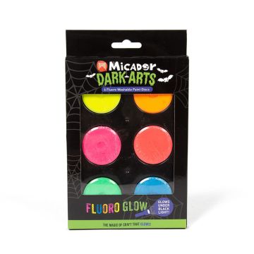Neon Glow Washable Paint Discs,
6-Color Set - Micador Dark Arts