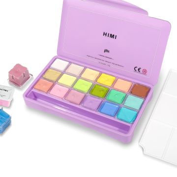 HIMI Gouache Paint Pastel Colors Set of 18x30ml Purple set - TST46