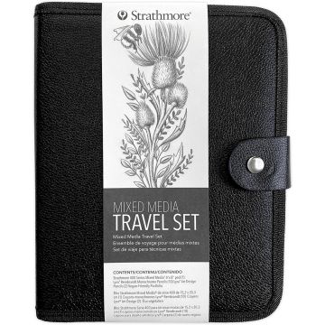 Strathmore 462-166 Mixed Media Travel Set with Lyra Pencils and Portfolio