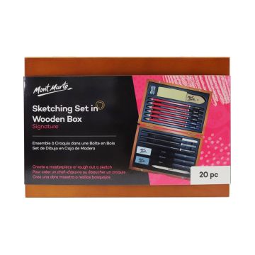 Mont Marte Sketching Set in Wooden Box 20pc