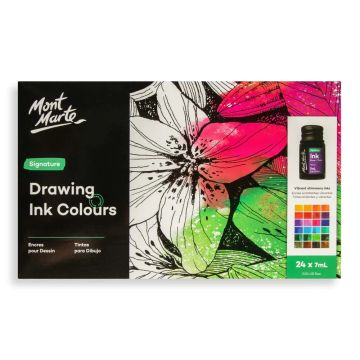 Drawing Ink Colours Signature 24pc x 7ml - Mont Marte