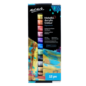 Mont Marte Metallic Acrylic Paint Set 12pc x 36ml