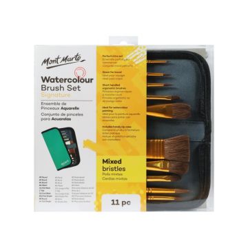 Mont Marte Mixed Bristle Watercolour Brush Set Wallet