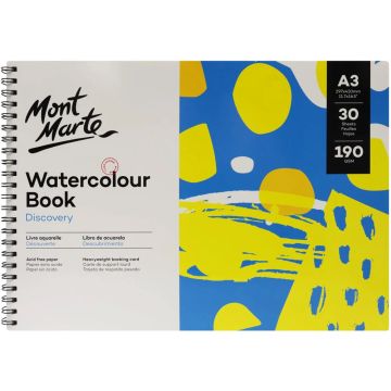 Mont Marte Watercolour Book Discovery A3 - 30 Sheets 190gsm