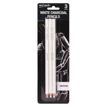 Mont Marte Signature White Charcoal Pencils 3pc
