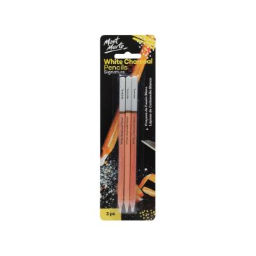 Mont Marte White Charcoal Pencils 3pc