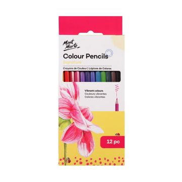 Mont Marte Colour Pencils 12pc - Essential Colours