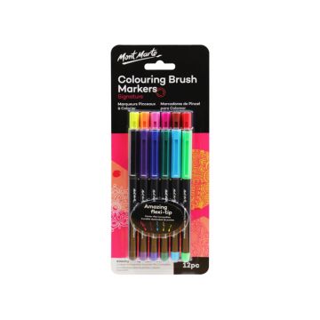 Mont Marte Colouring Brush Markers 12pc