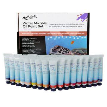Mont Marte Water Mixable Oil Paint Set, 36 Pieces × 18ml