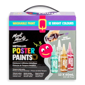 Mont Marte Metallic Poster Paint Set 12pc x 60ml