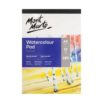 Mont Marte Watercolour Pad German Paper A5 180gsm 15sht