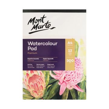 Mont Marte Watercolour Pad German Paper A4 300gsm 12sht