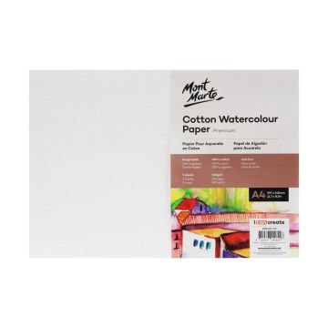 Mont Marte Cotton Watercolour Paper 300gsm A4 5 Sheets
