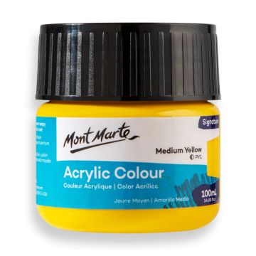 Mont Marte Acrylic Colour Paint 100ml - Medium Yellow