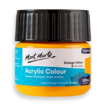 Mont Marte Acrylic Colour Paint 100ml - Orange Yellow