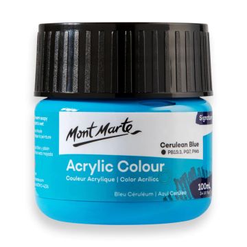 Mont Marte Acrylic Colour Paint 100ml - Cerulean Blue